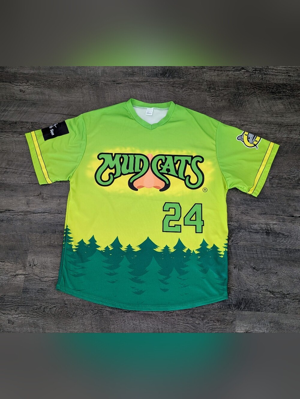 Carolina Mudcats Lime Pollen Nose Baseball Jersey Men's XL Stadium Giveaway